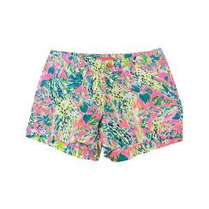 Lilly Pulitzer Alligator Gator SNAP BACK CALLAHAN SHORTS 5" Flat Chinos 0